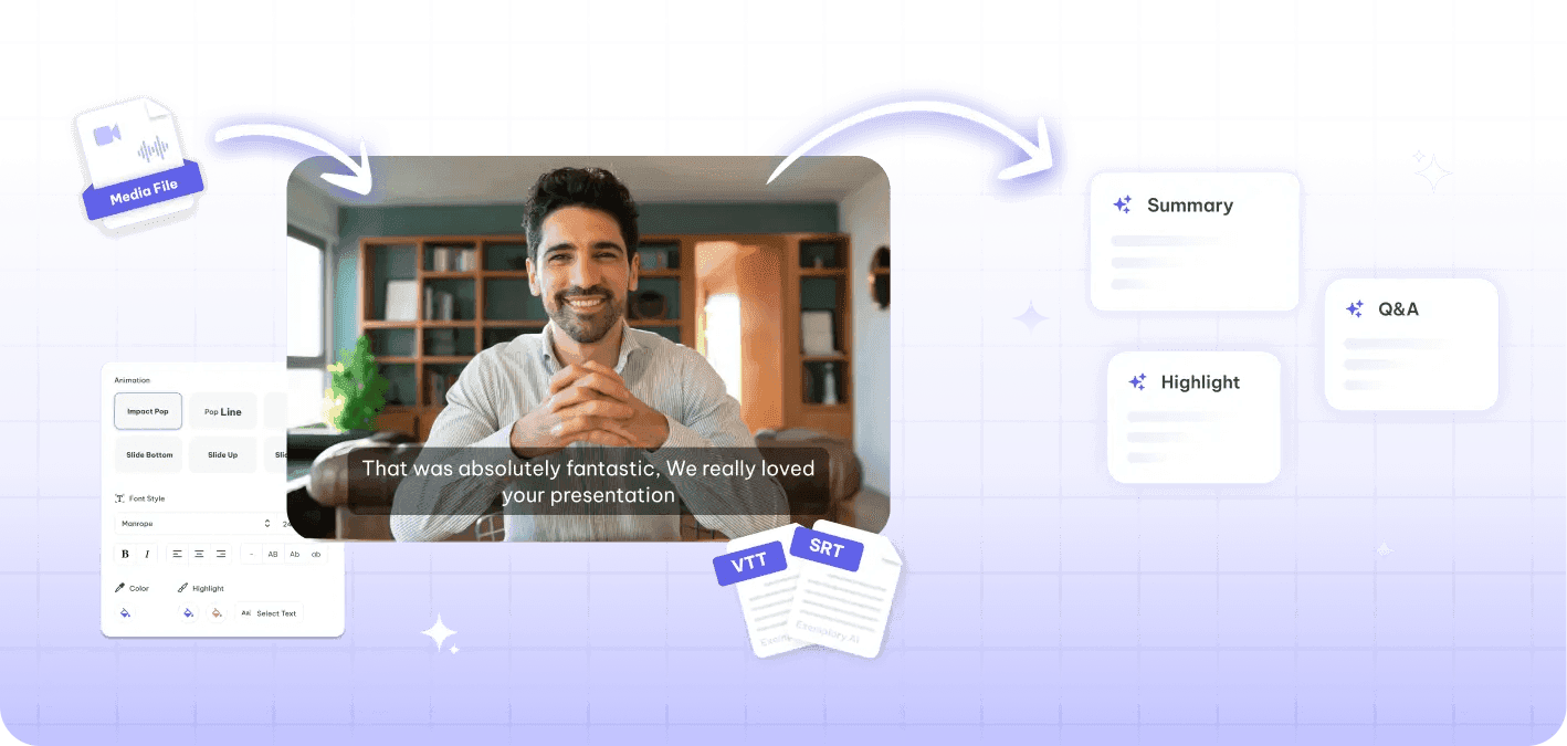 Turning a lecture into clips and study materials
