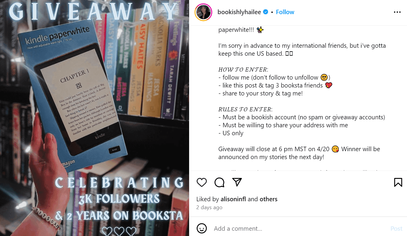 Contests and giveaways