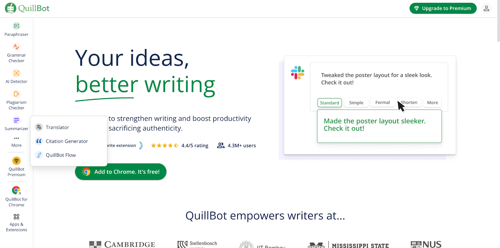 Quillbot paraphrasing tool