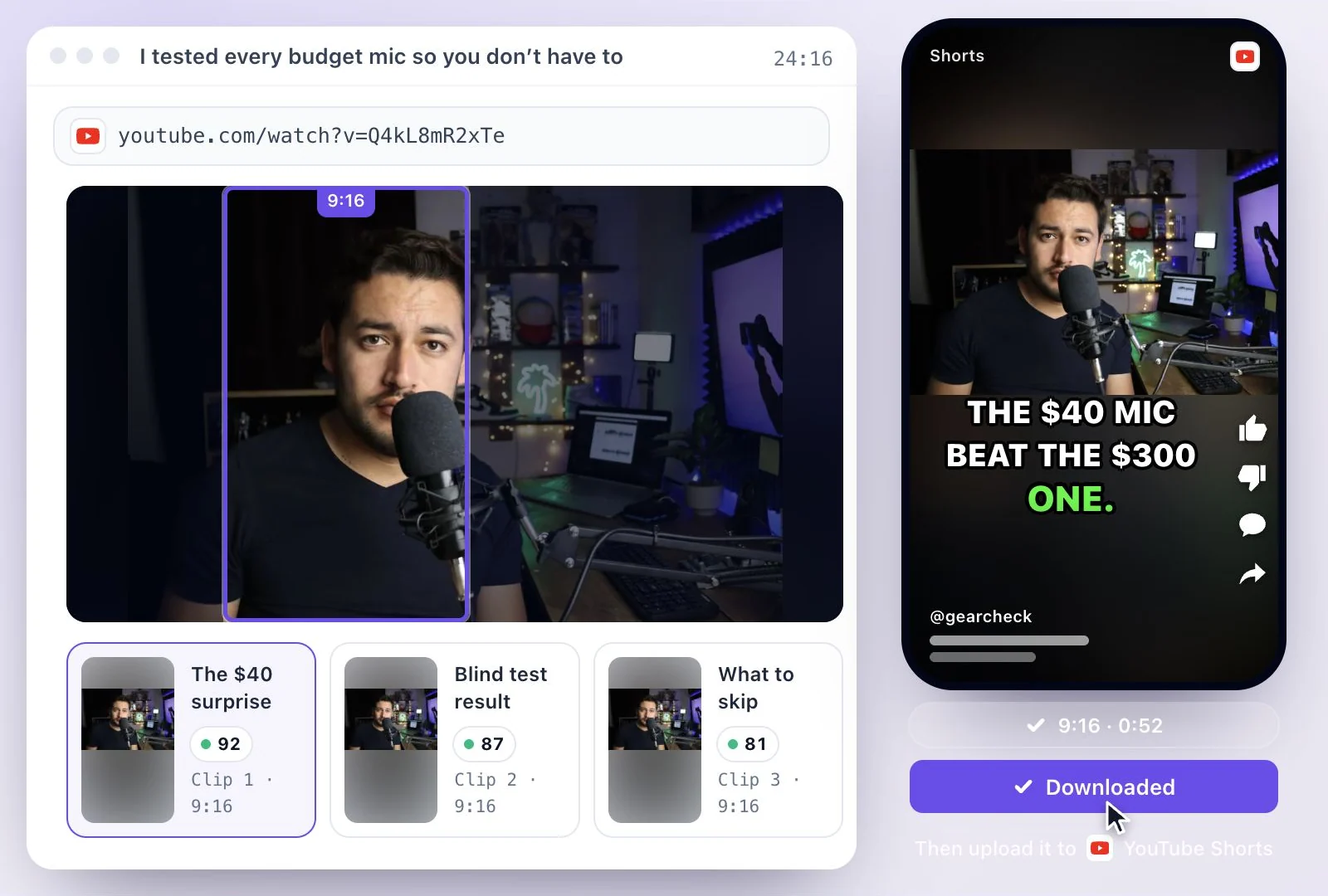 AI clips and captions