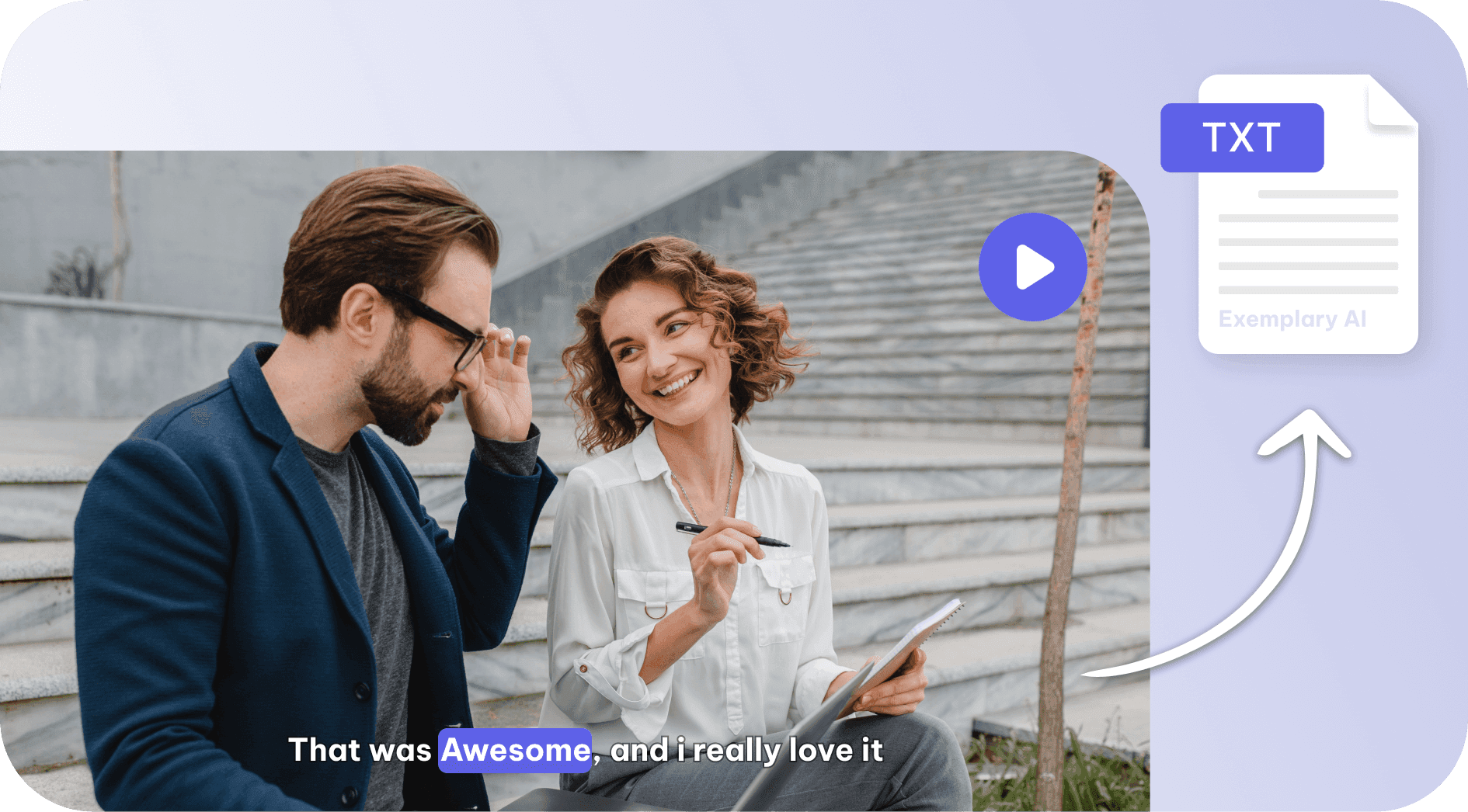 Video to Text with Exemplary AI